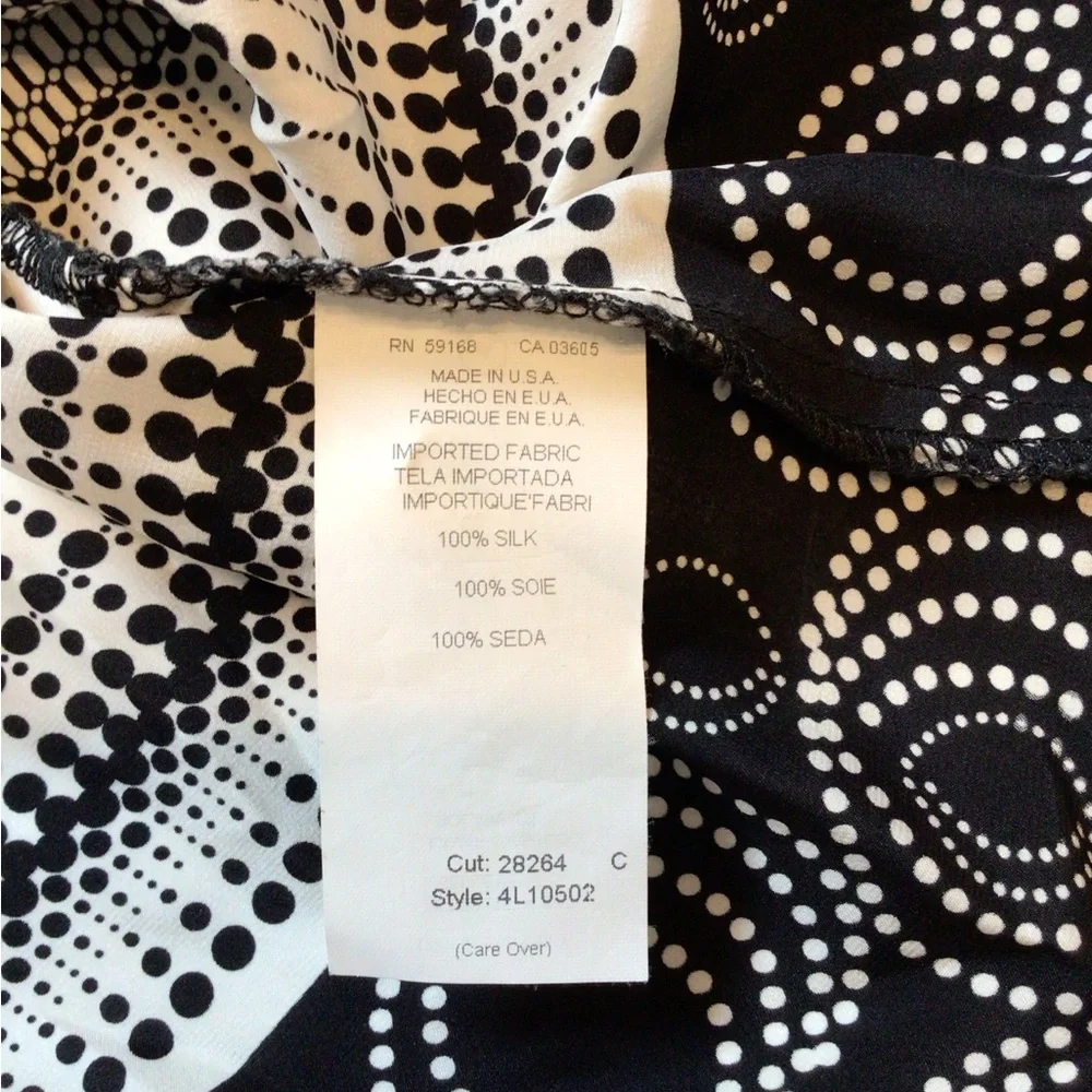 3/$10, 2/$12 Karen Kane black white silk blouse - Picture 6 of 6